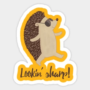 Looking Sharp Cool- Cute Hedgehog in Sunglasses Gifts Sticker